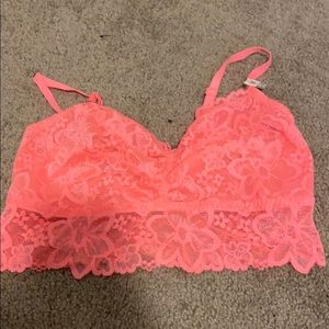 Coral lace bralette
